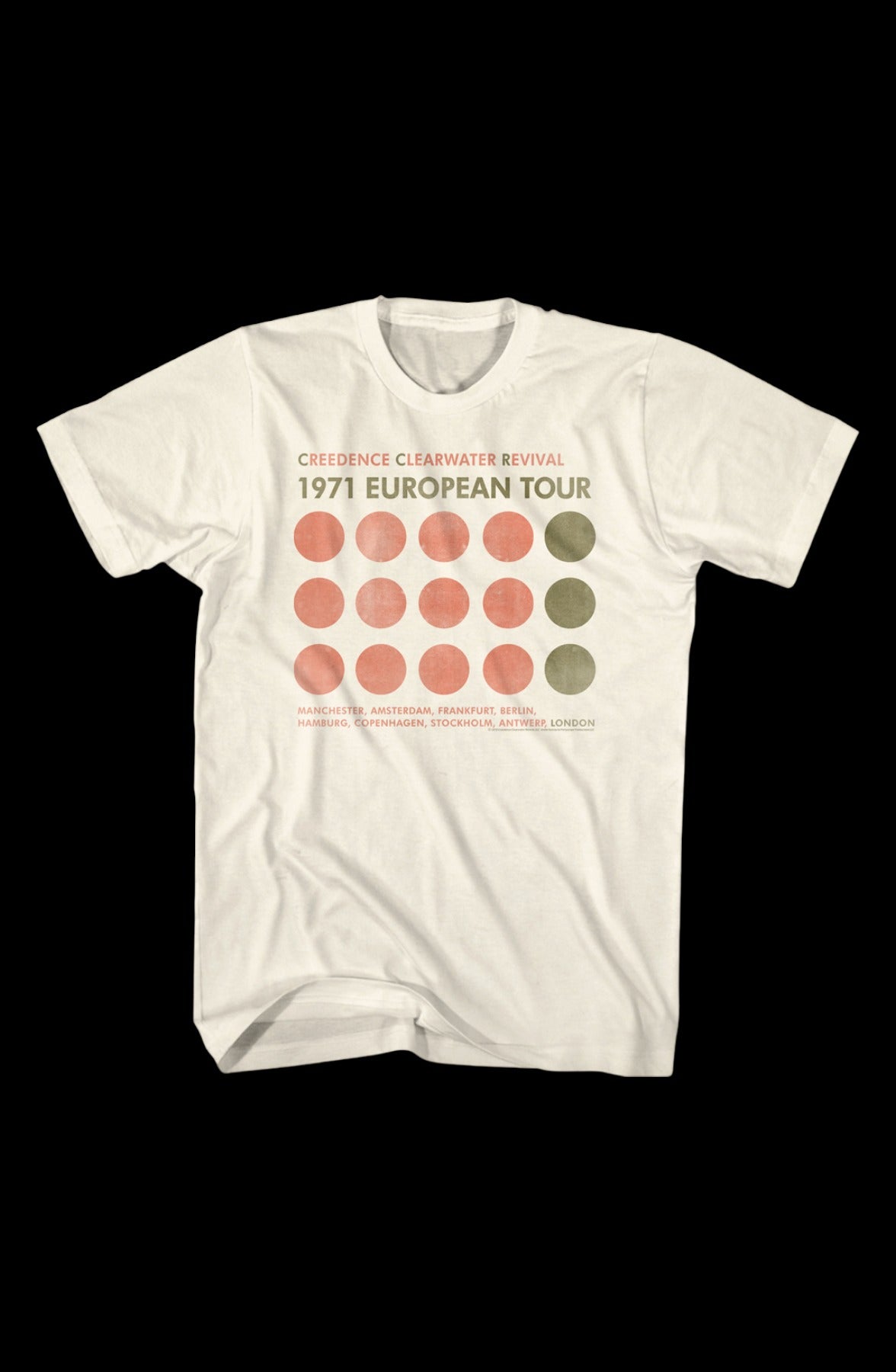 1971 European Tour Creedence Clearwater Revival T-Shirt