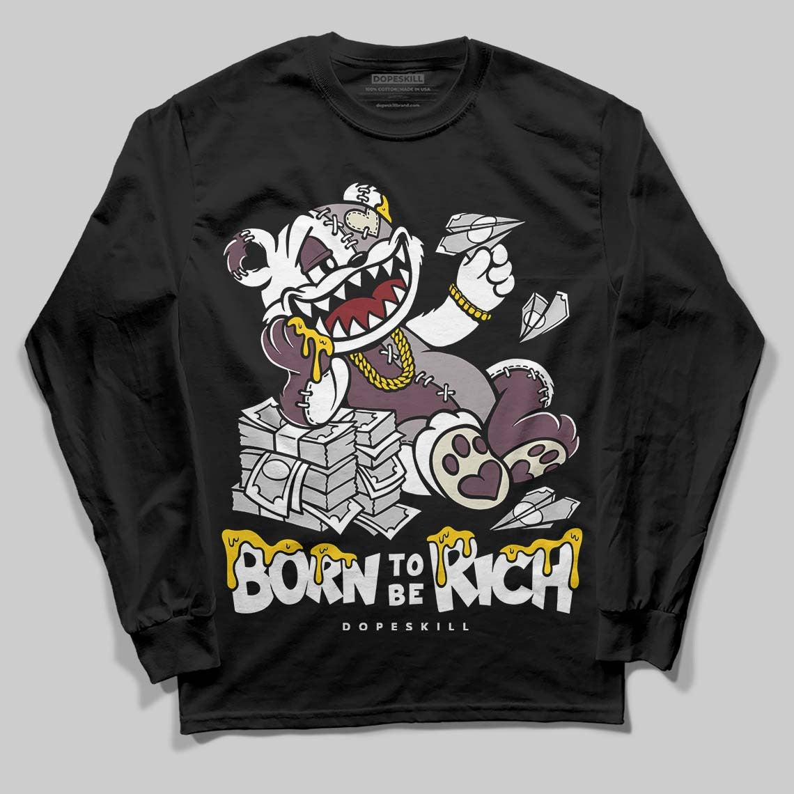 A Ma Maniere x "Violet Ore" 5s DopeSkill Long Sleeve T-Shirt Born To Be Rich Graphic