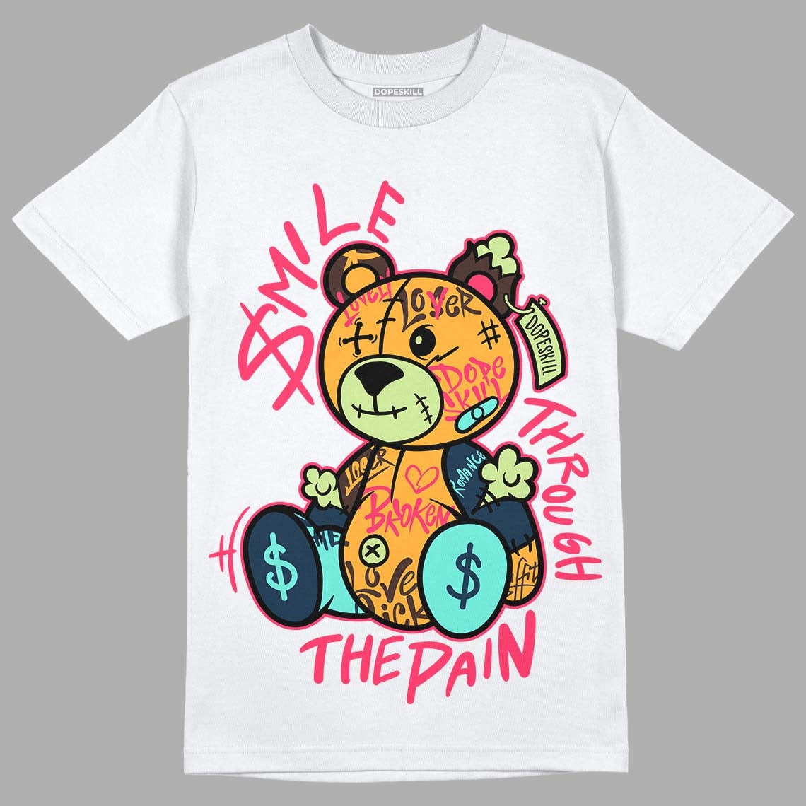 AJ 1 High OG Bio Hack DopeSkill T-Shirt Smile Through The Pain Graphic