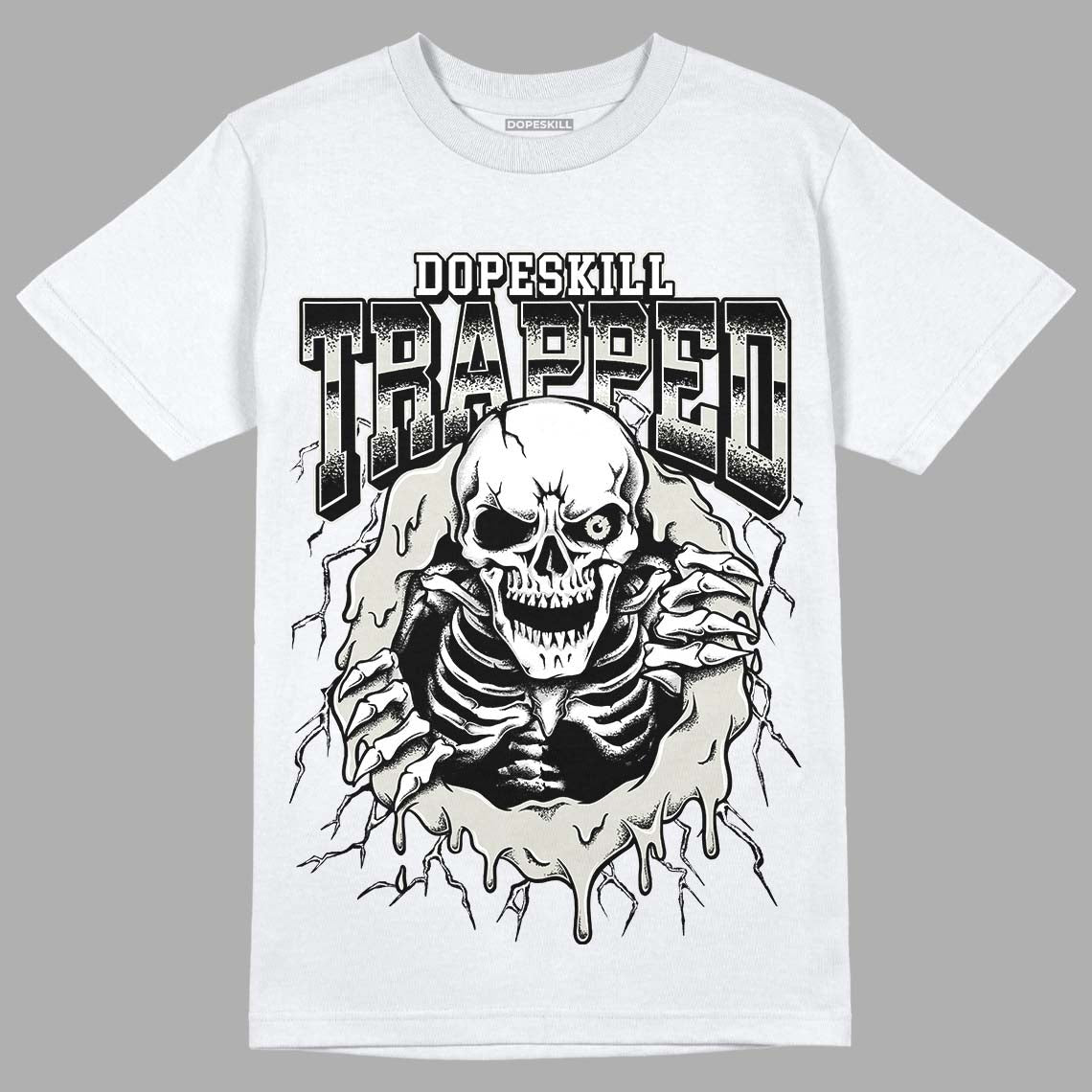 AJ 4 Military Black DopeSkill T-Shirt Trapped Halloween Graphic