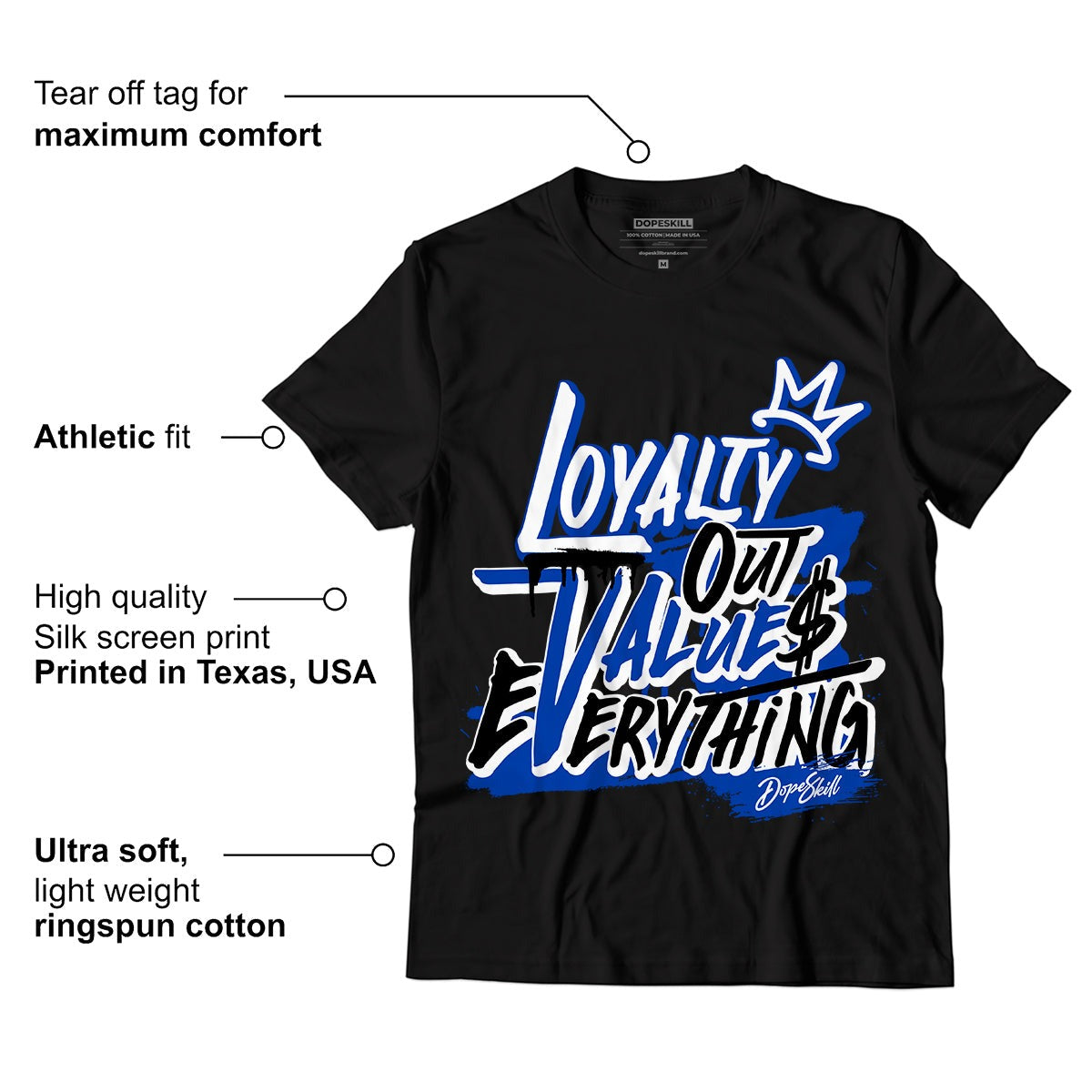 AJ 5 Racer Blue DopeSkill T-Shirt LOVE Graphic