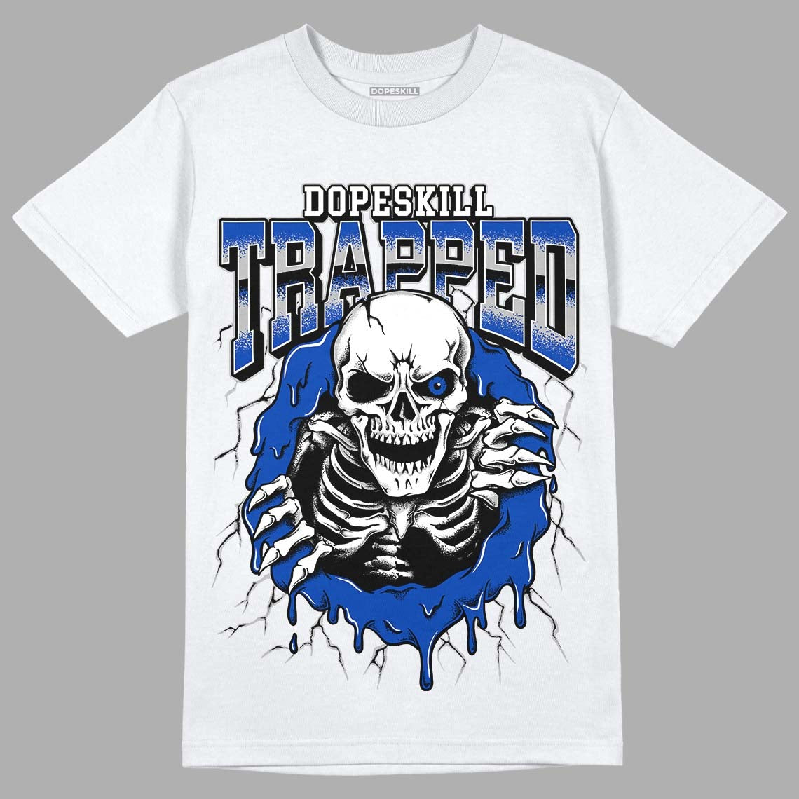 AJ 5 Racer Blue DopeSkill T-Shirt Trapped Halloween Graphic