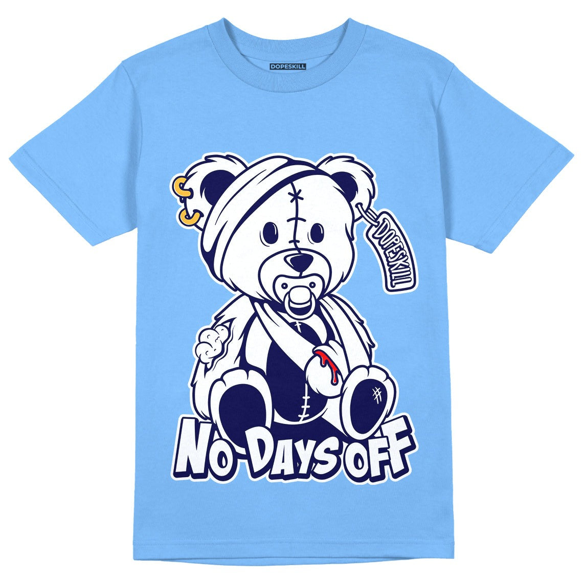 AJ 6 University Blue DopeSkill University Blue T-Shirt Hurt Bear Graphic