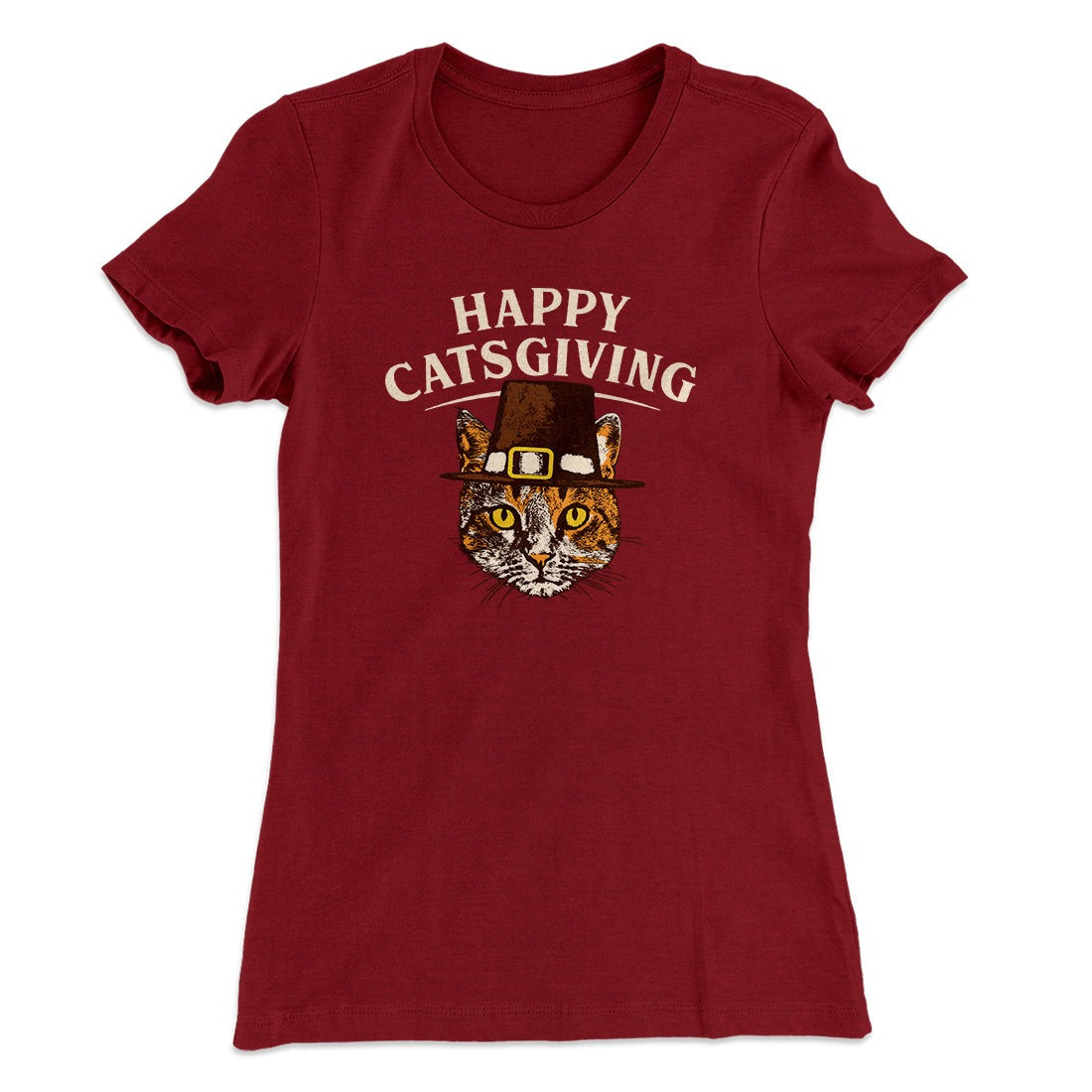 Happy Catsgiving Funny Thanksgiving Women's T-Shirt