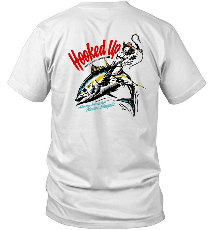 Hooked Up Fishes, Angels And Booze T Shirt