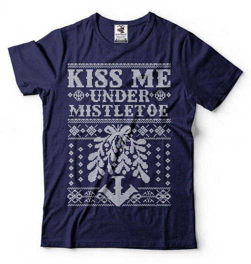 Kiss Me Under Mistletoe Man's T-Shirt Tee