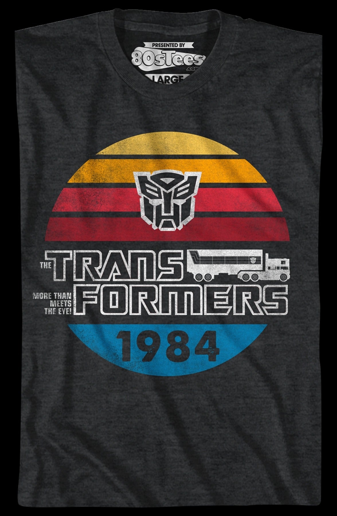 Retro 1984 Stripes Autobots Logo Transformers T-Shirt