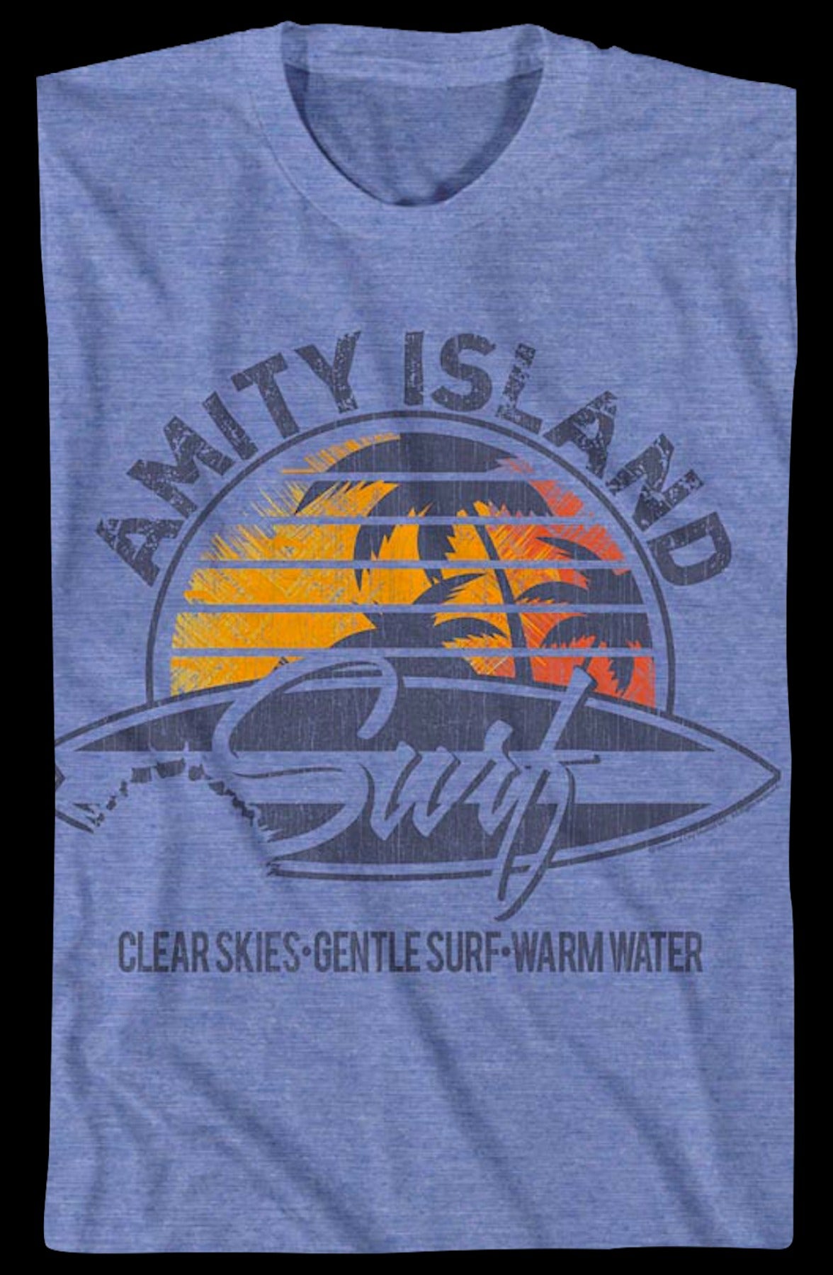 Retro Amity Island Surf Logo Jaws T-Shirt