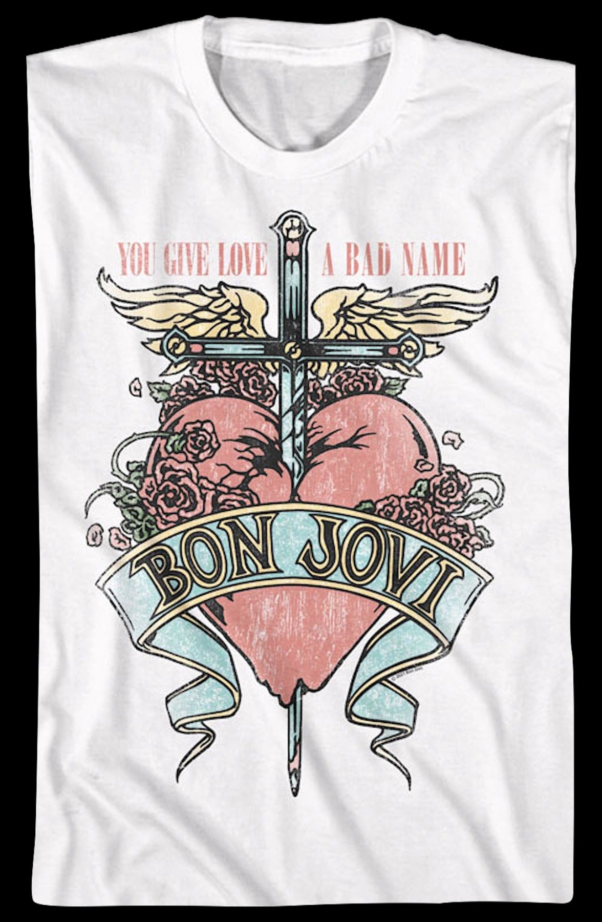 Retro Floral Logo Bon Jovi T-Shirt
