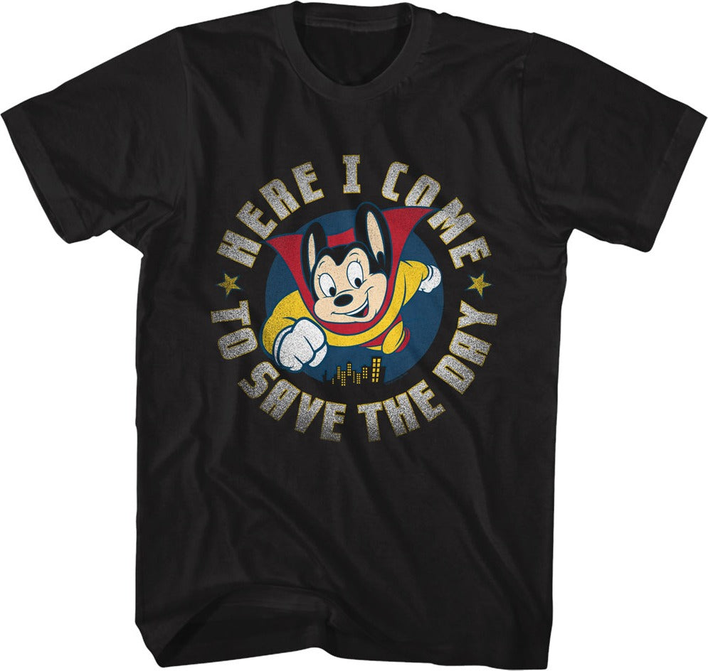 Retro Here I Come To Save The Day Mighty Mouse T-Shirt