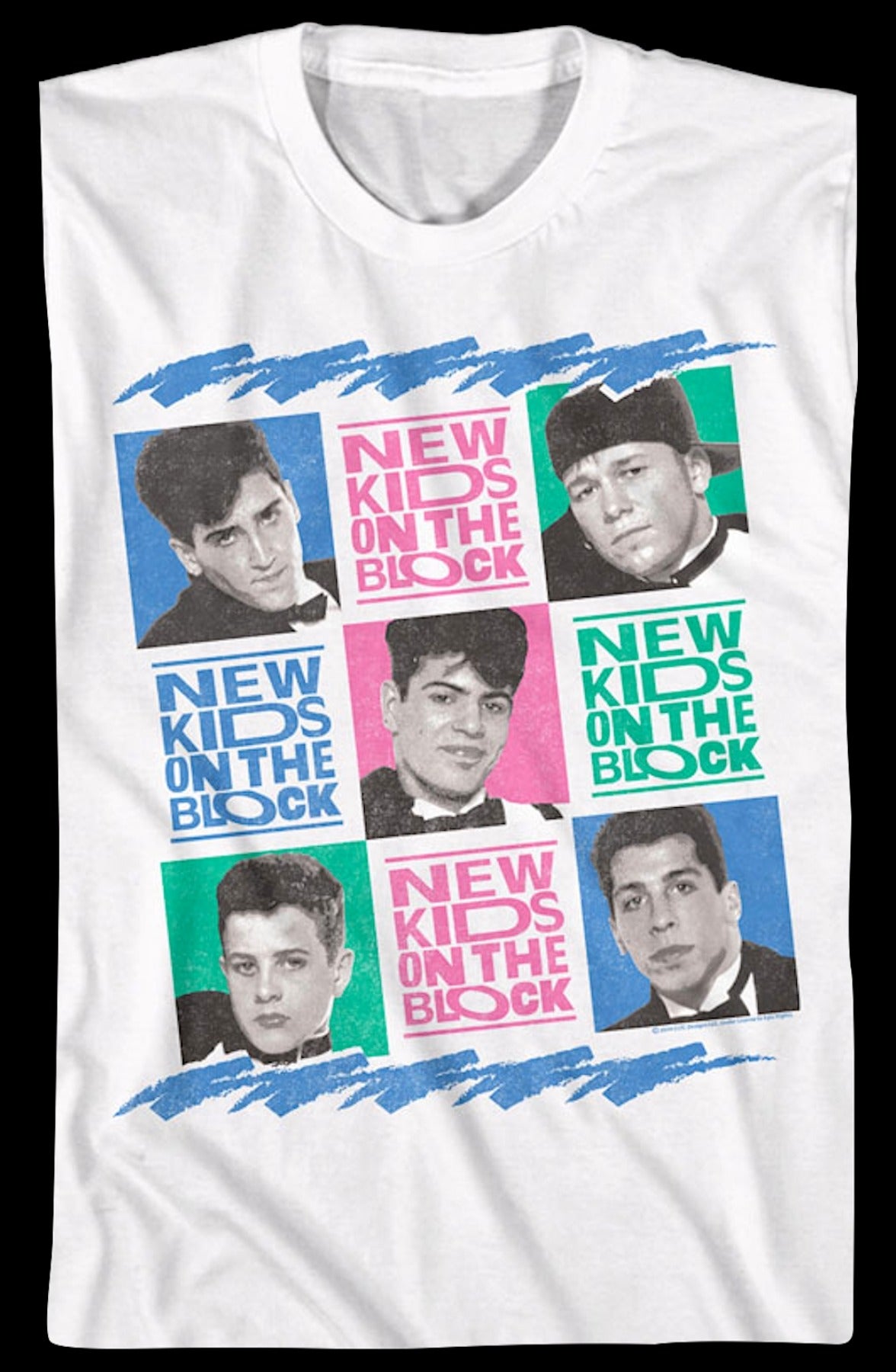 Retro Tuxes In Squares New Kids On The Block T-Shirt