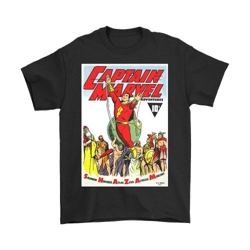 Shazam Retro Golden Age Comic Book Hero Magic Word Man's T-Shirt Tee
