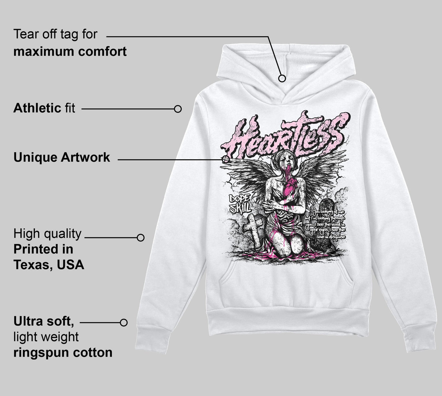 Triple Pink Dunk DopeSkill Hoodie Sweatshirt Heartless Graphic