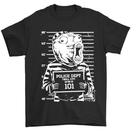 Trollface Troll Face Internet Meme Forum Trolling Mugshot Funny Man's T-Shirt Tee