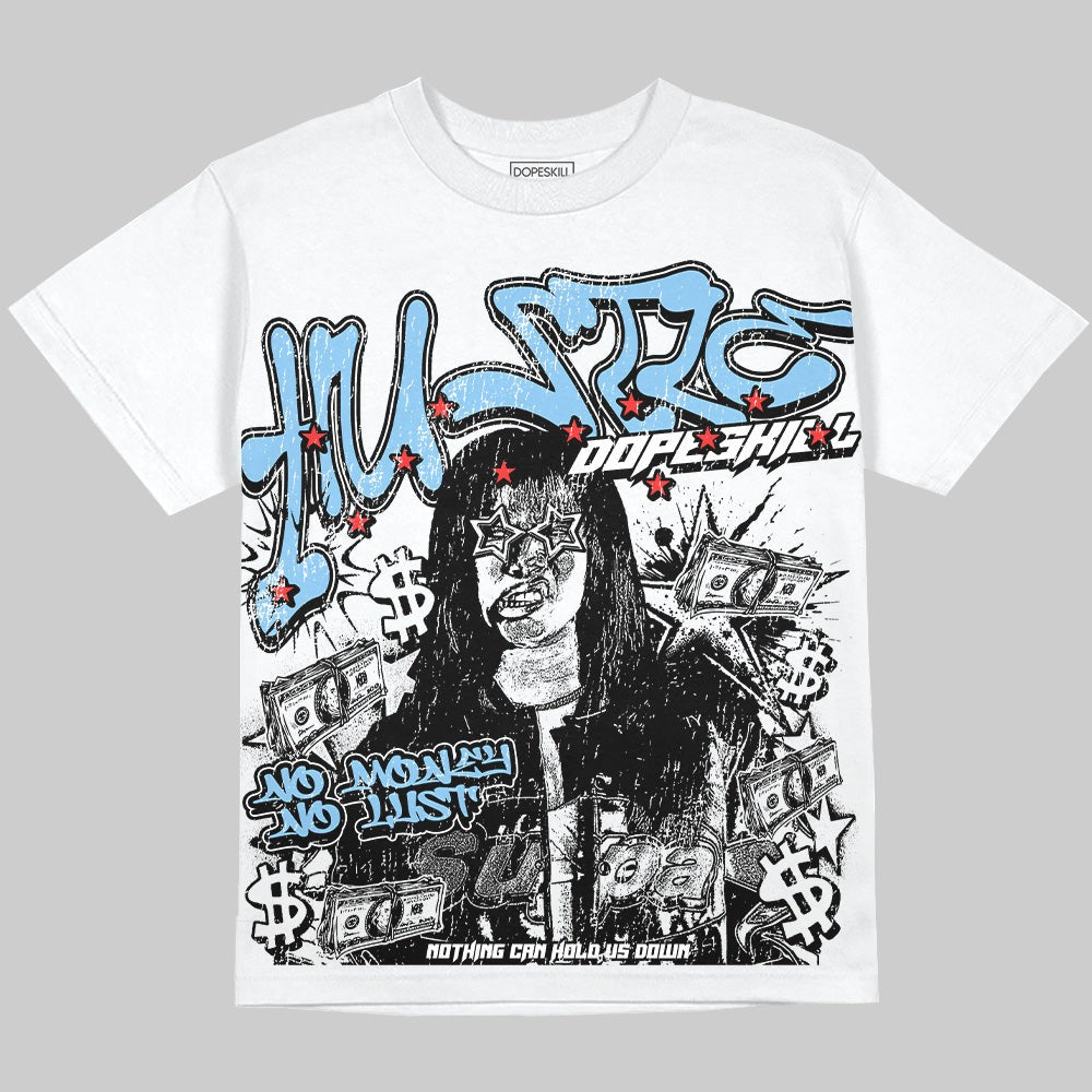 University Blue Collection DopeSkill Oversize Print T-Shirt No Money No Lust Graphic