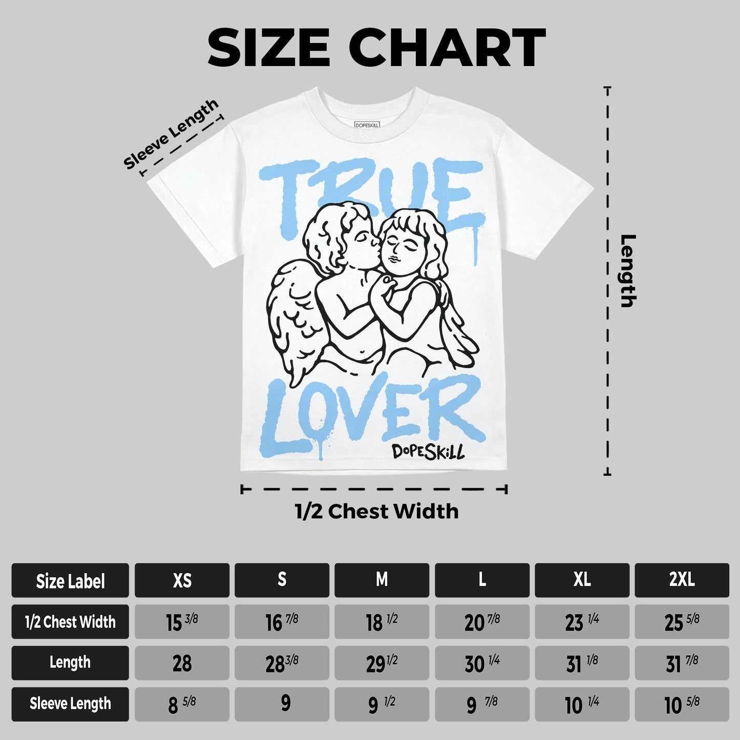 University Blue Collection DopeSkill Oversize Print T-Shirt True Lover Graphic