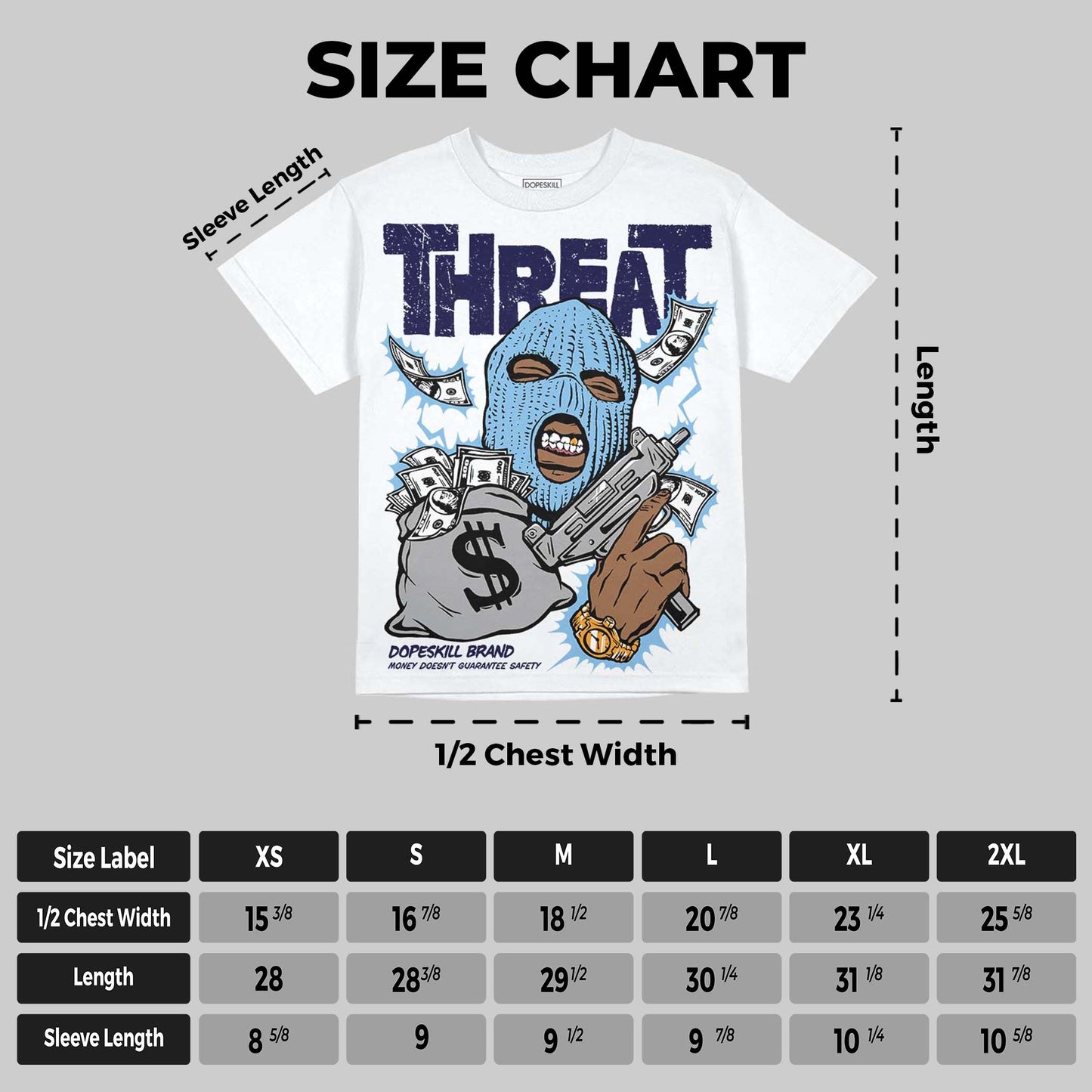 University Blue Collection DopeSkill Oversize Print T-Shirt Under Threat Graphic