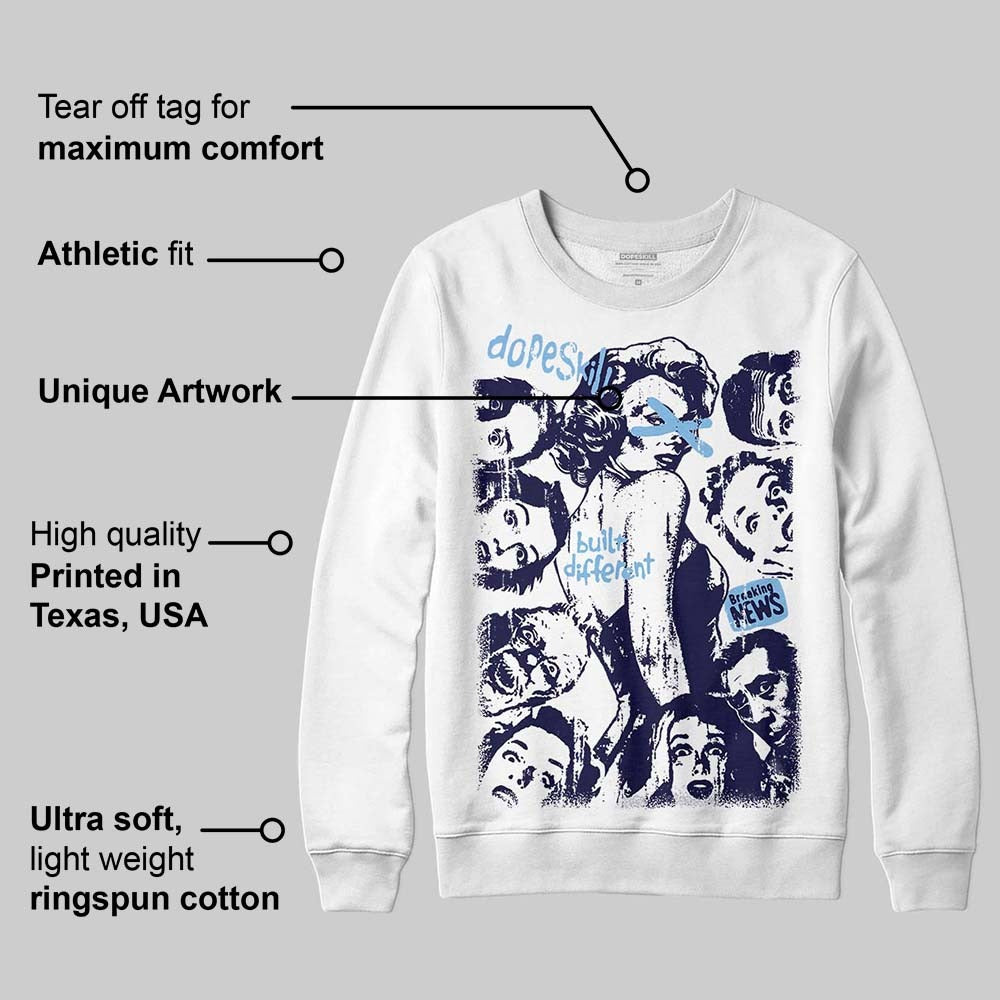 University Blue Collection DopeSkill Sweatshirt Built Different Graphic