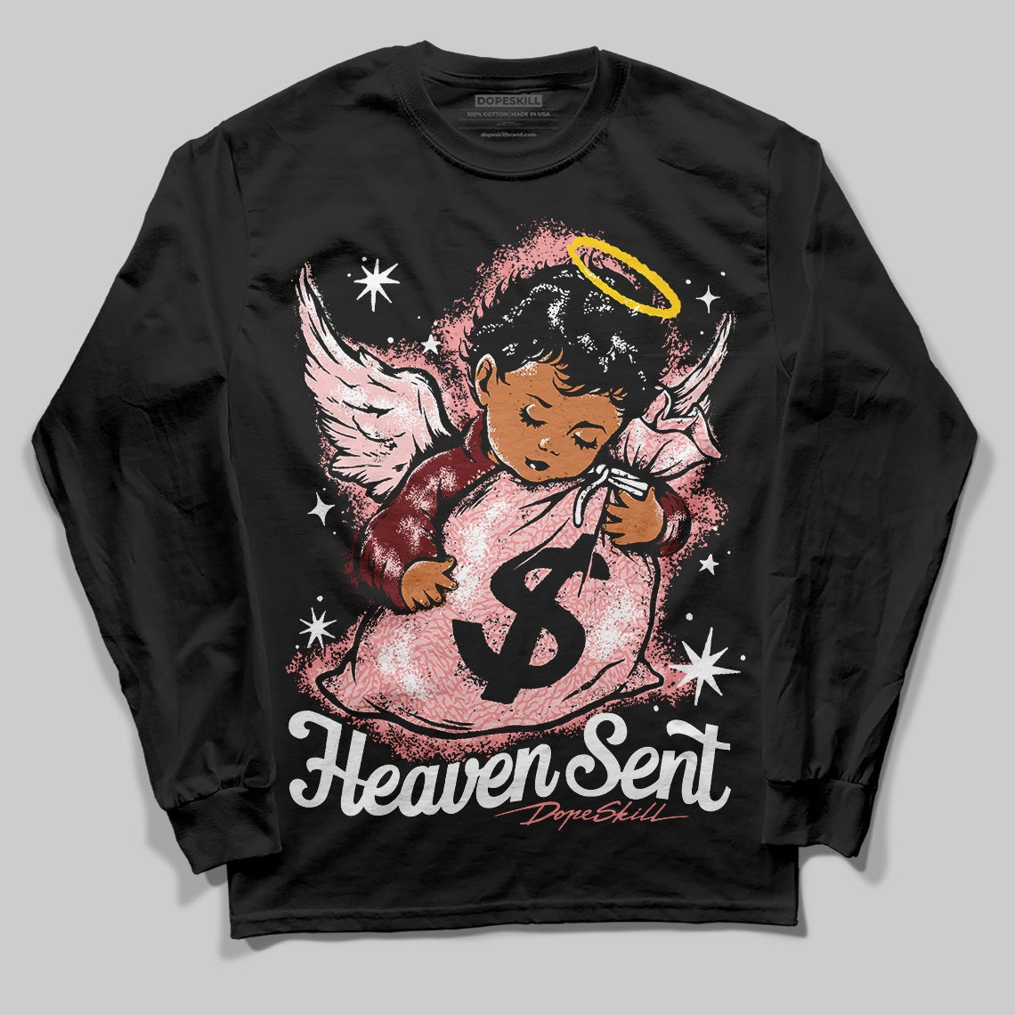 VALENTINE'S Day 3s DopeSkill Long Sleeve T-Shirt Heaven Sent Graphic