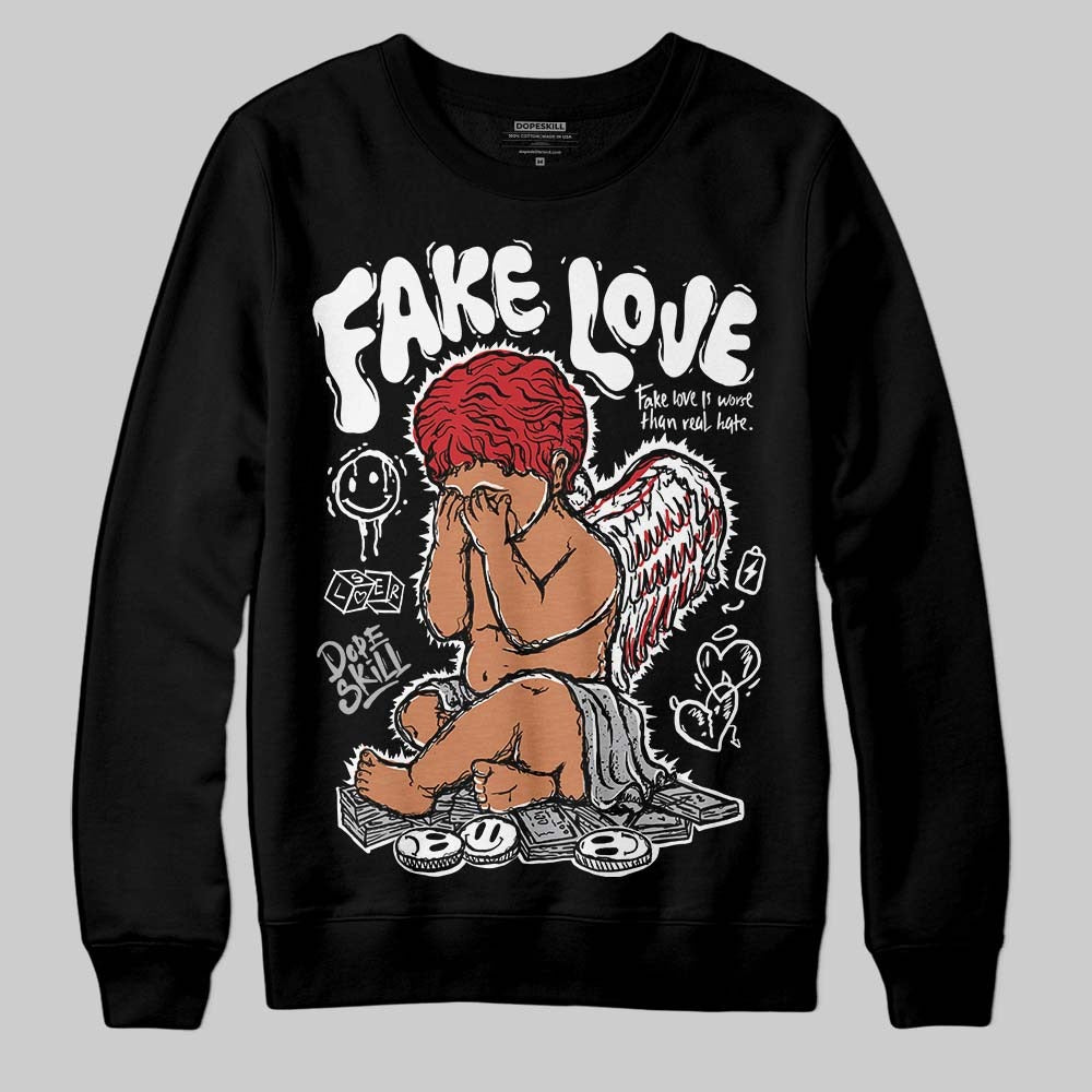 White Cement 4s DopeSkill Sweatshirt False Love Graphic