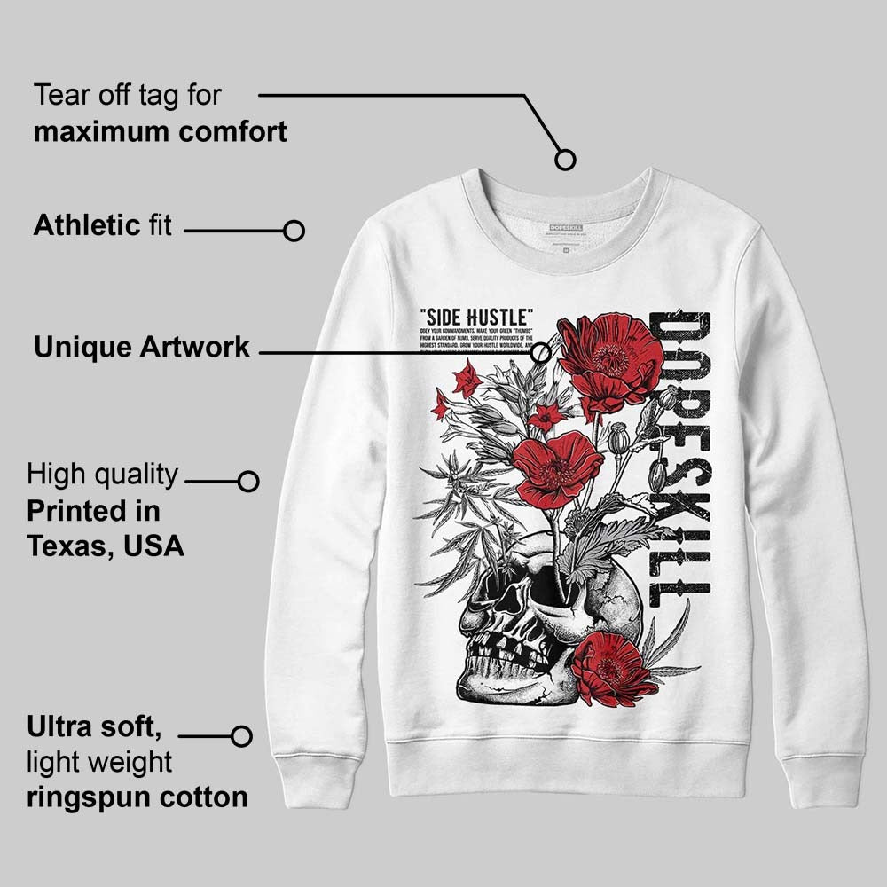 White Cement 4s DopeSkill Sweatshirt Side Hustle Graphic