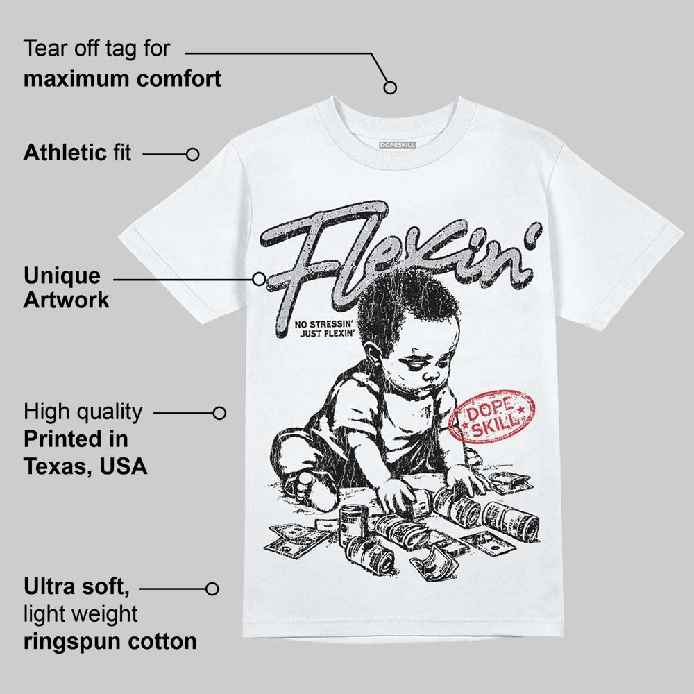 White Cement 4s DopeSkill T-Shirt Flexin' Graphic