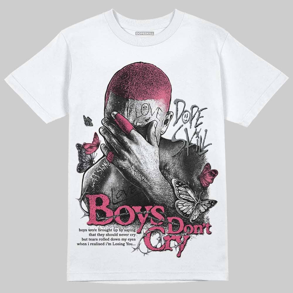 White Fluo Pink DopeSkill T-Shirt Boys Don't Cry Graphic
