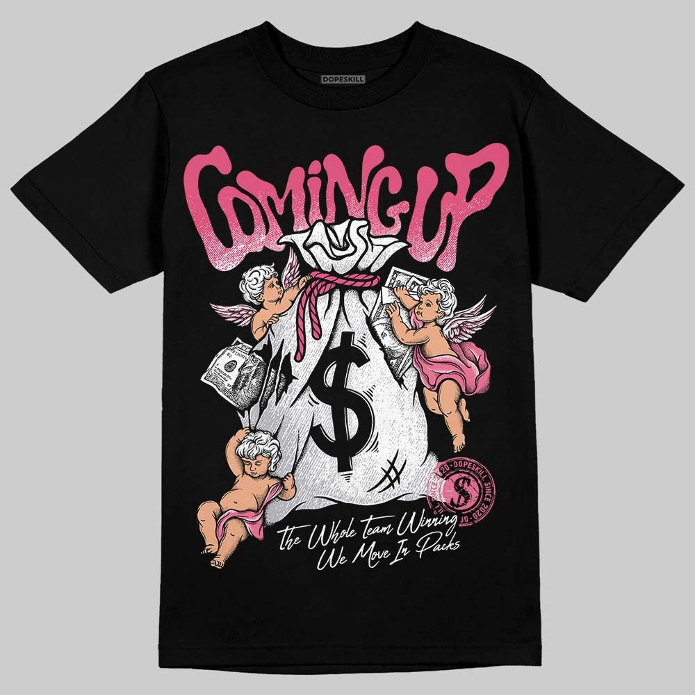 White Fluo Pink DopeSkill T-Shirt Money Bag Coming Up Graphic