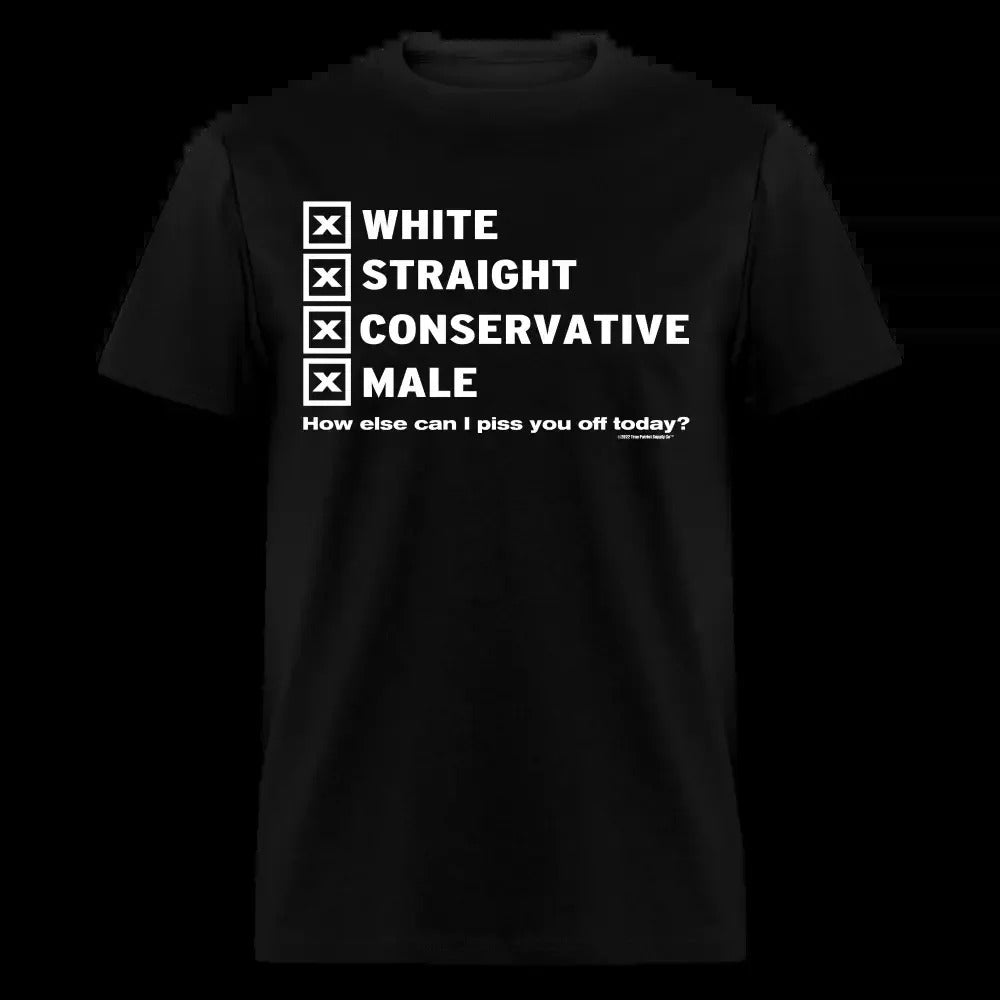 White Straight Conservative Male Unisex Classic T-Shirt
