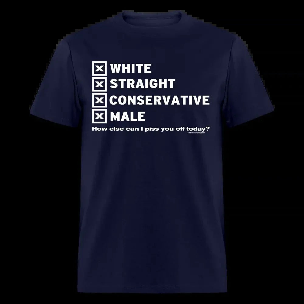 White Straight Conservative Male Unisex Classic T-Shirt