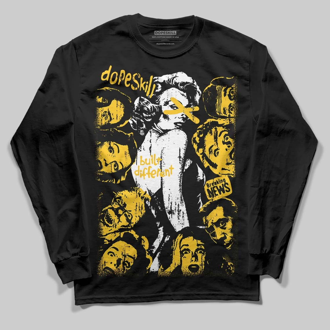 Yellow Collection DopeSkill Long Sleeve T-Shirt Built Different Graphic