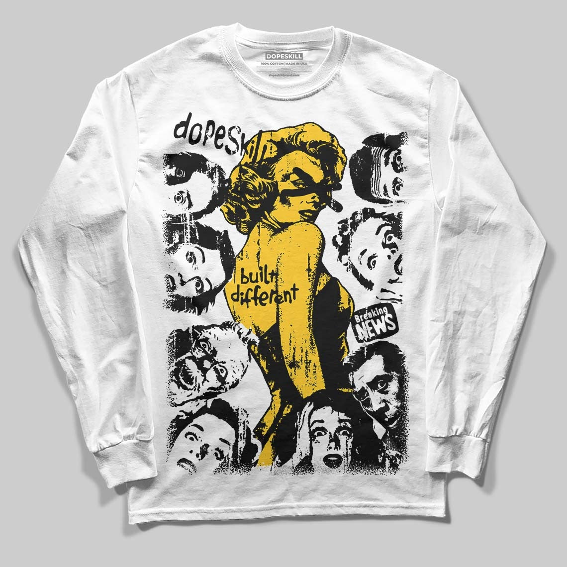 Yellow Collection DopeSkill Long Sleeve T-Shirt Built Different Graphic