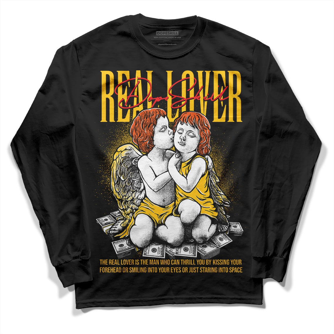 Yellow Collection DopeSkill Long Sleeve T-Shirt Real Lover Graphic