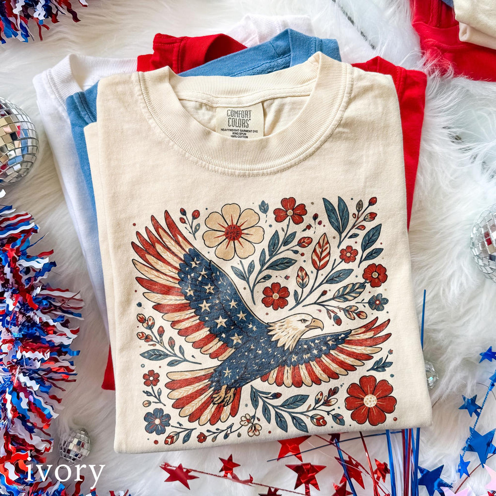 4th July 250th Year Patriotic Eagle America Freedom Americana Celebration Comfort Colors Usa Tee (1)