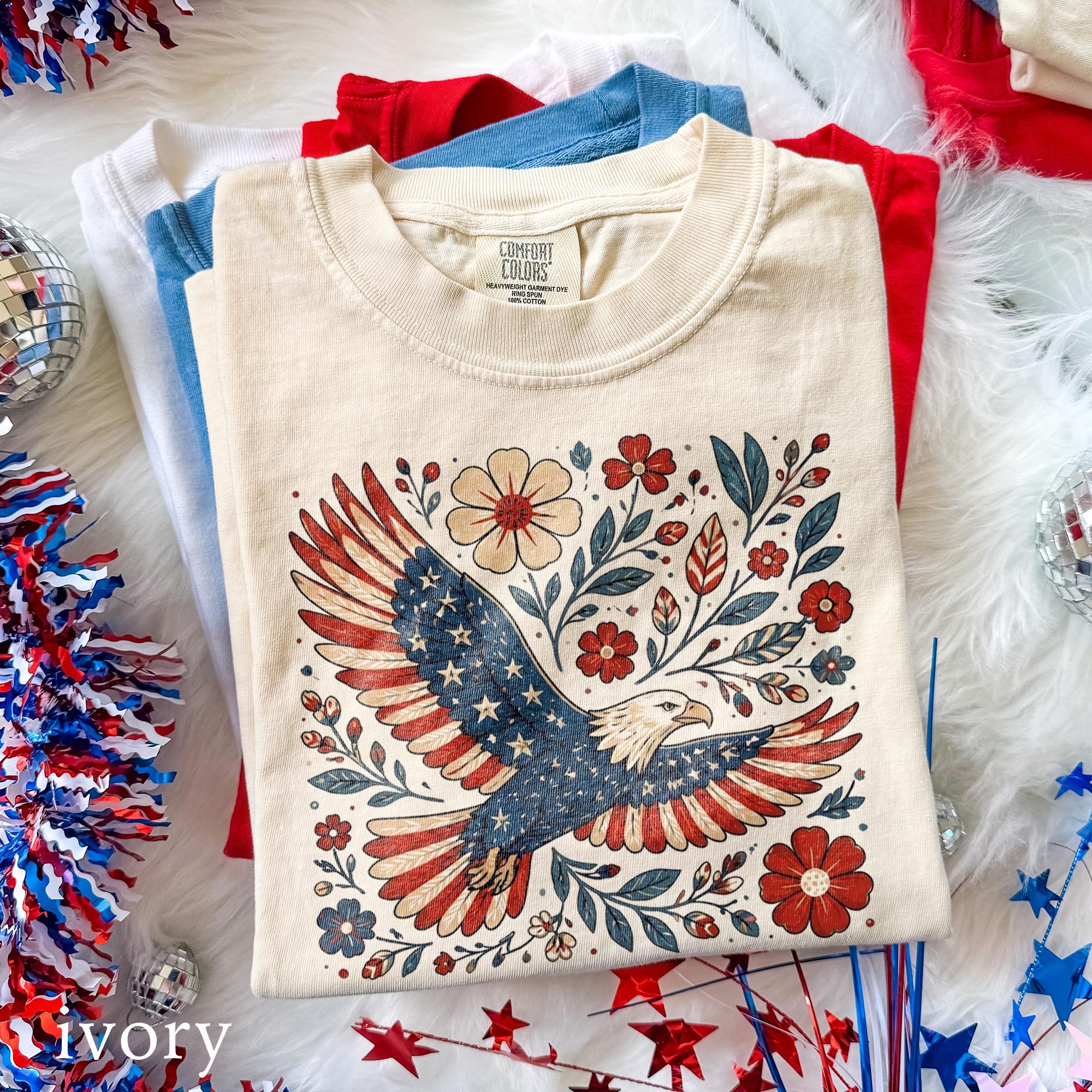 4th July 250th Year Patriotic Eagle America Freedom Americana Celebration Comfort Colors Usa Tee (1)