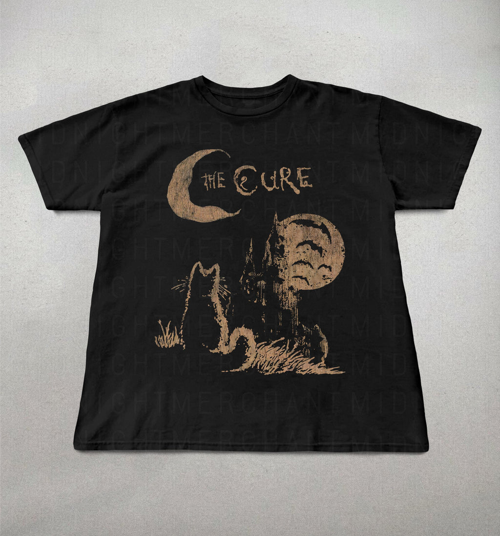 Cure Cat Tee 90s Alt Indie Rock Music Cat Lover Cure Fan Band Tee Cure (2)