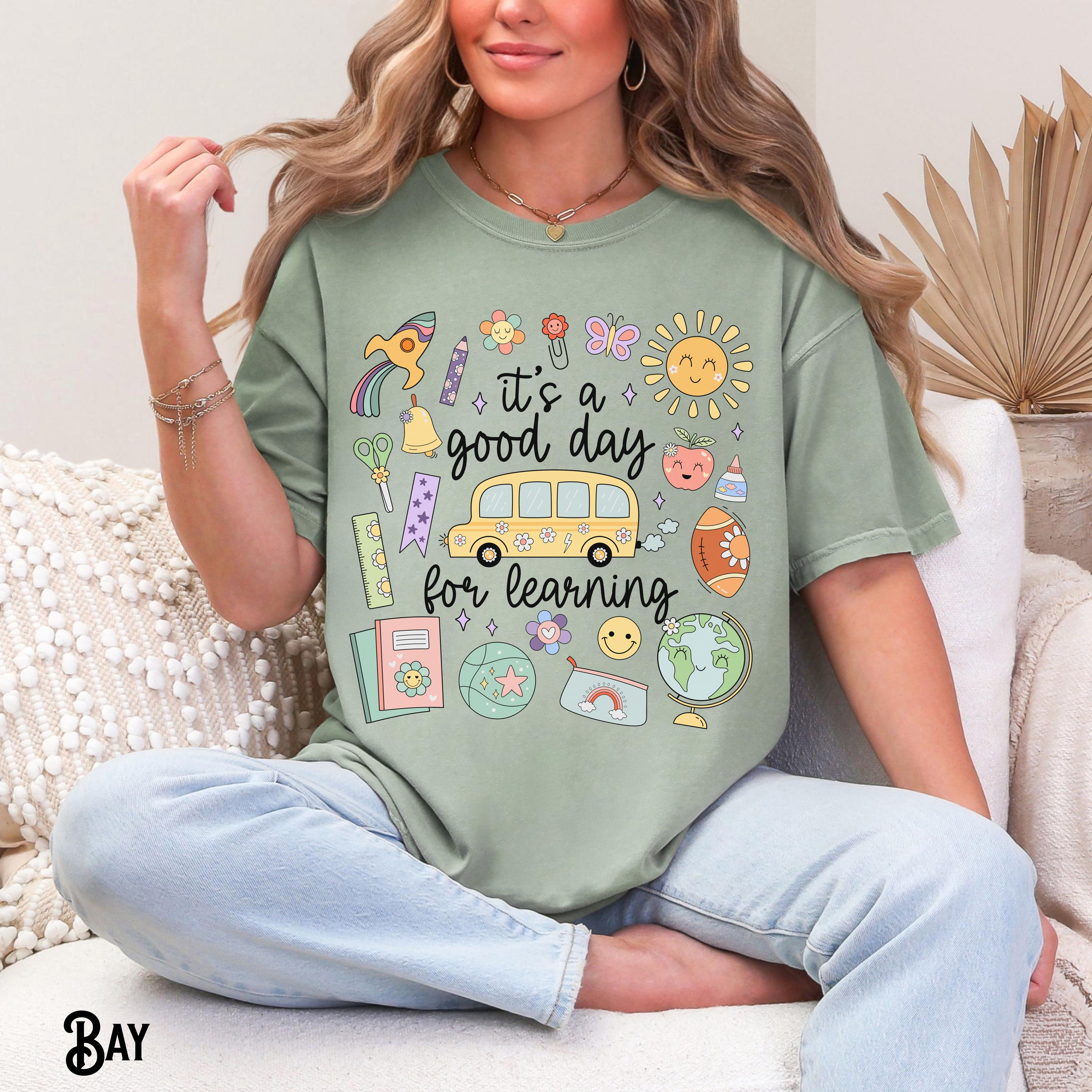 Teacher Teach Tee Comfort Colors Back School Supplies It'S Good Day Learning Doodle Teacher (2)