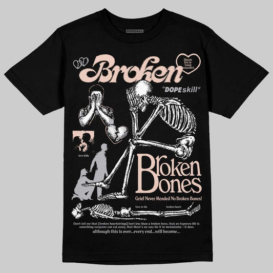 1130 Oyster Grey DopeSkill T-Shirt Broken Bones Graphic