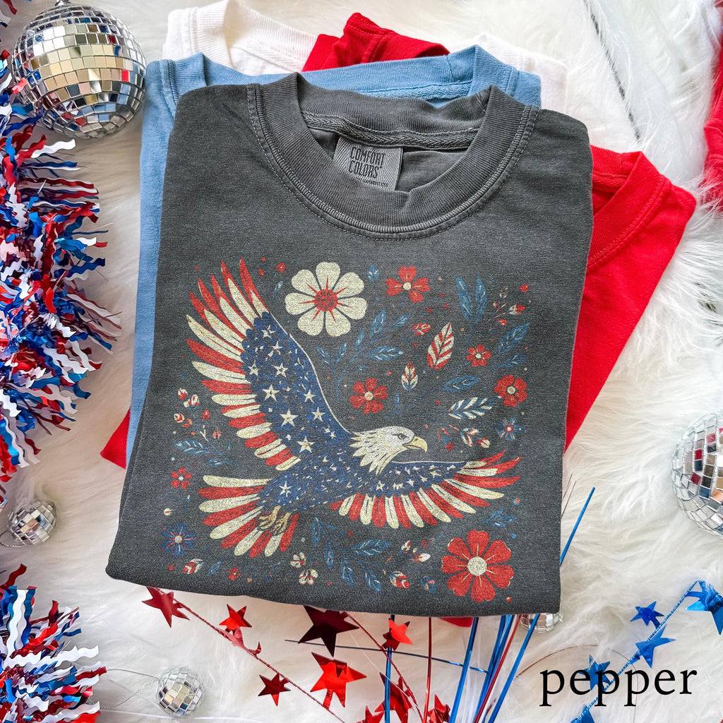 4th July 250th Year Patriotic Eagle America Freedom Americana Celebration Comfort Colors Usa Tee (3)