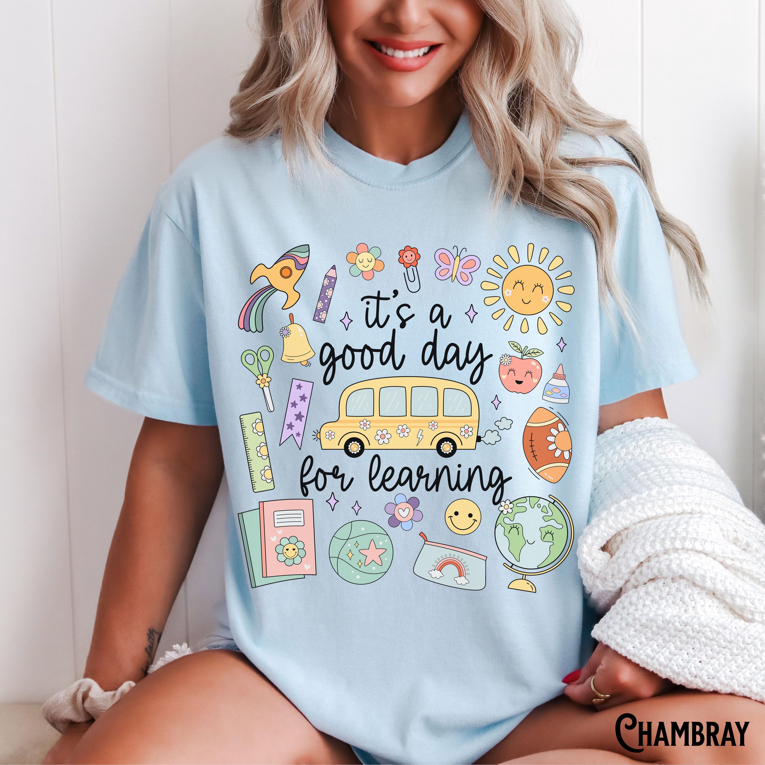 Teacher Teach Tee Comfort Colors Back School Supplies It'S Good Day Learning Doodle Teacher (3)