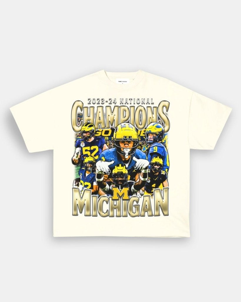 2023-24 NATIONAL CHAMPS - MICHIGAN V2 TEE Style002