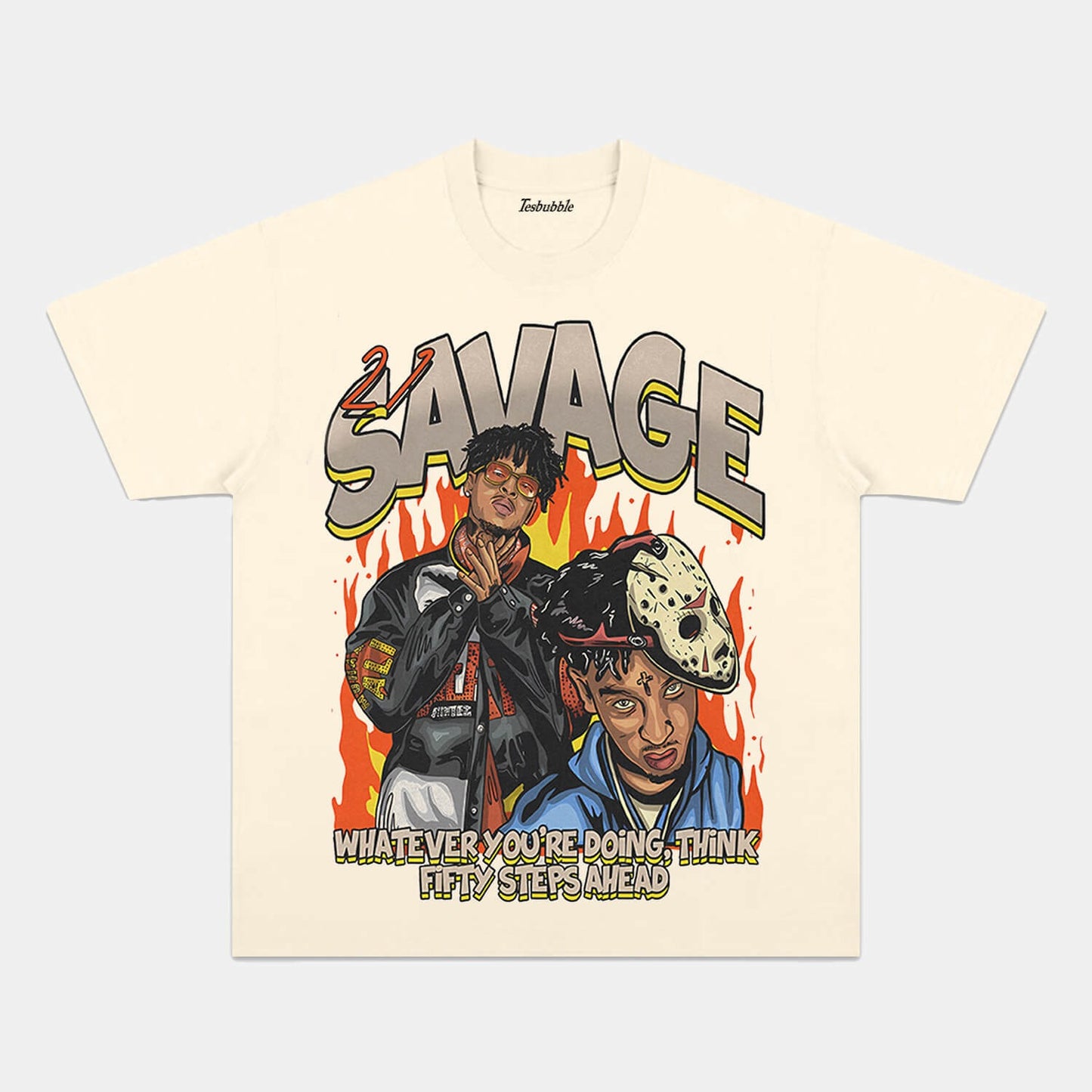 21 SAVAGE FIFTY STEPS GRAPHIC TEE
