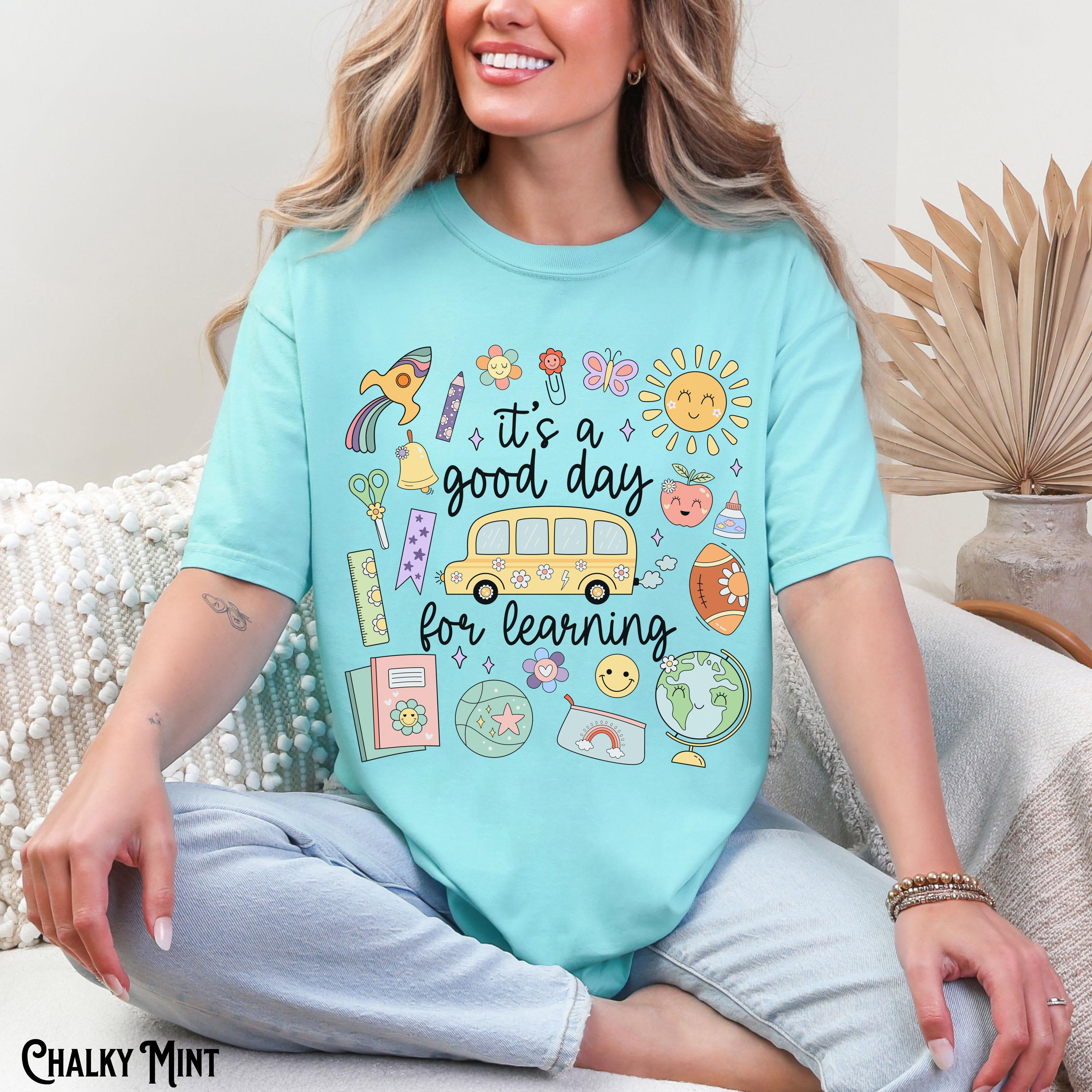 Teacher Teach Tee Comfort Colors Back School Supplies It'S Good Day Learning Doodle Teacher (5)