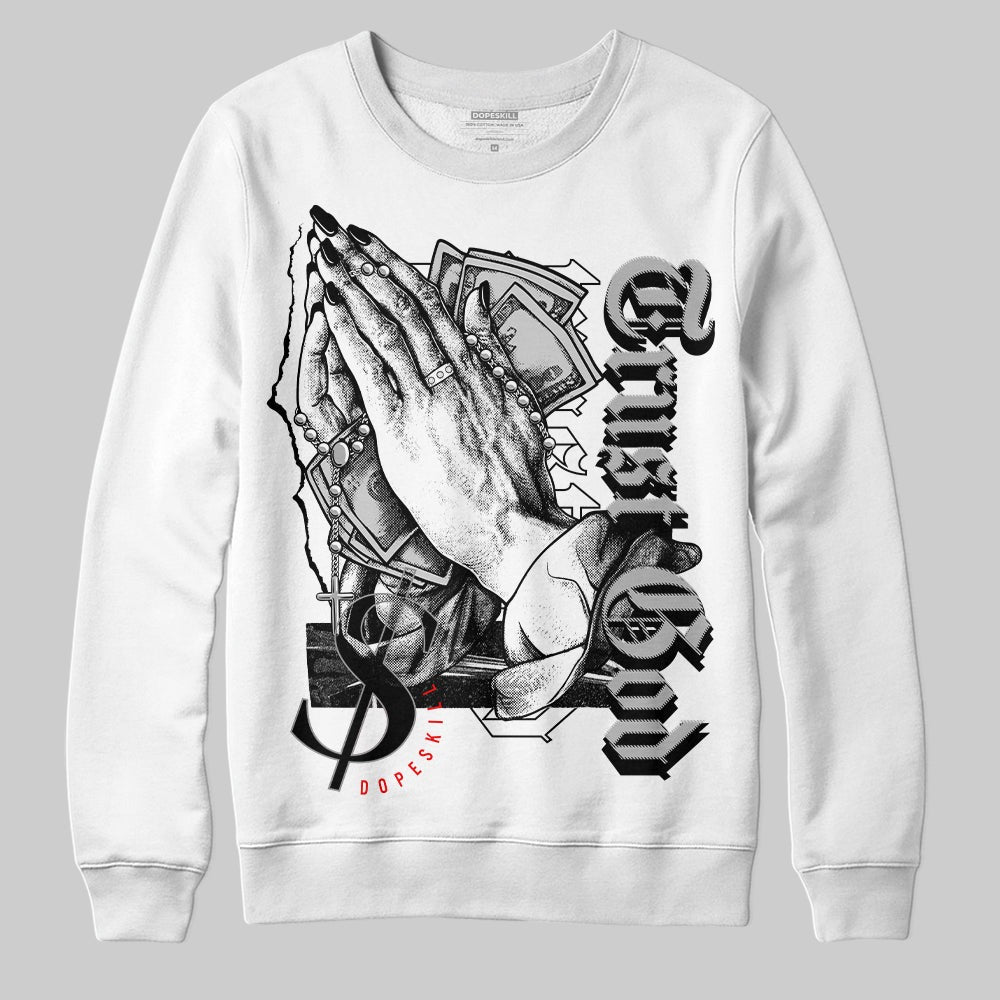 85 Black White 1s DopeSkill Sweatshirt Trust God Graphic