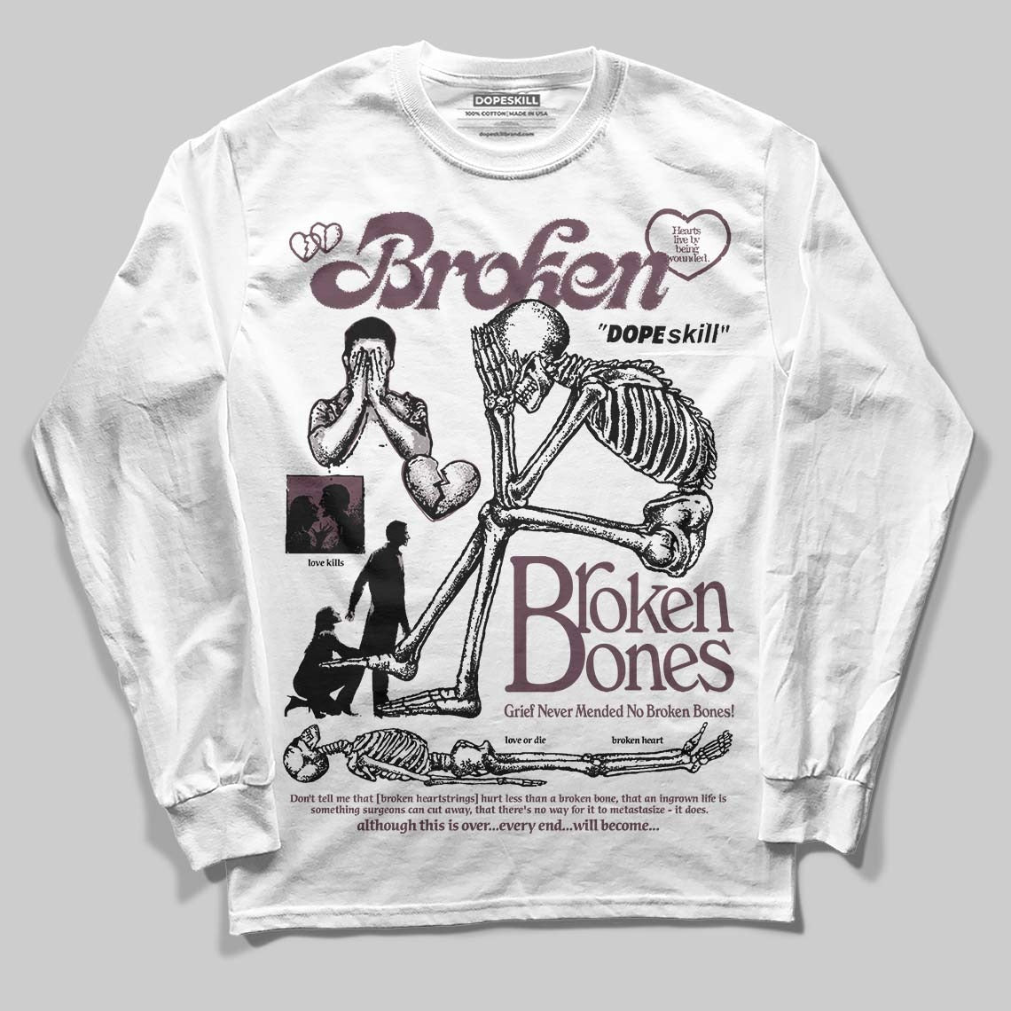 A Ma Maniere x "Violet Ore" 5s DopeSkill Long Sleeve T-Shirt Broken Bones Graphic
