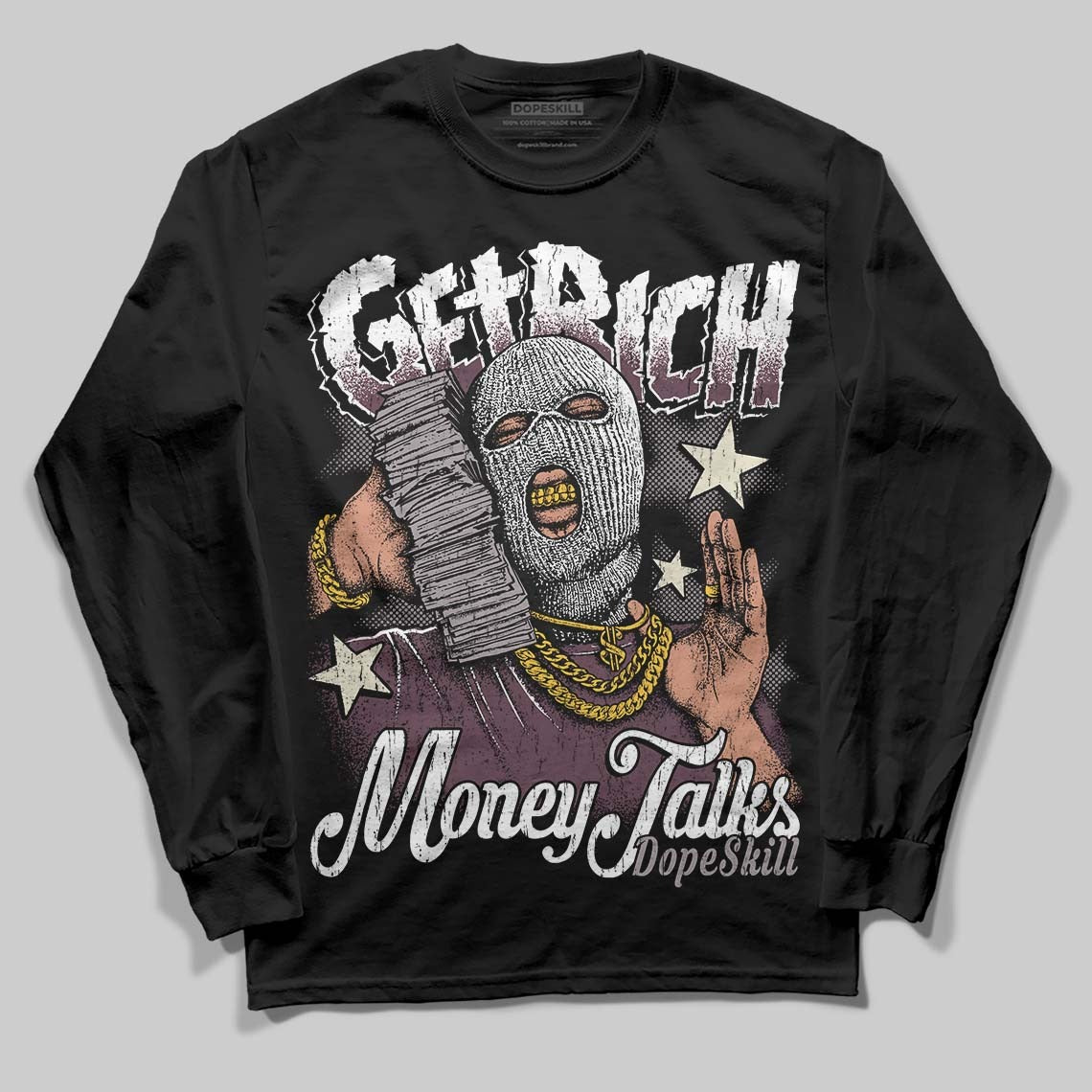 A Ma Maniere x "Violet Ore" 5s DopeSkill Long Sleeve T-Shirt Get Rich Graphic