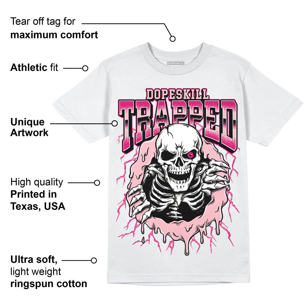 AJ 1 Mid Coral Chalk DopeSkill T-Shirt Trapped Halloween Rush Pink Graphic