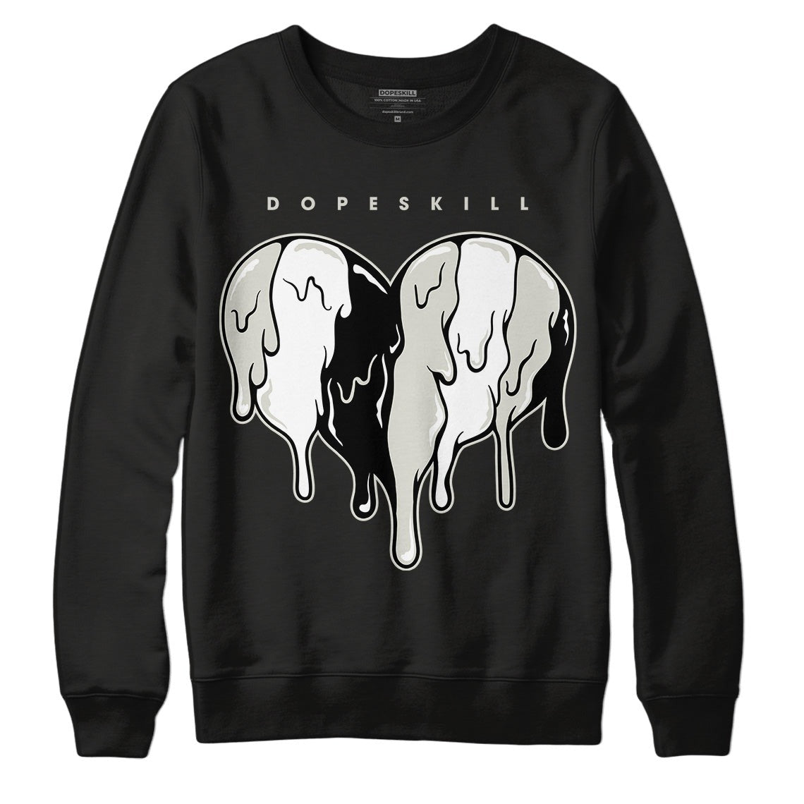 AJ 4 Military Black DopeSkill Sweatshirt Slime Drip Heart Graphic