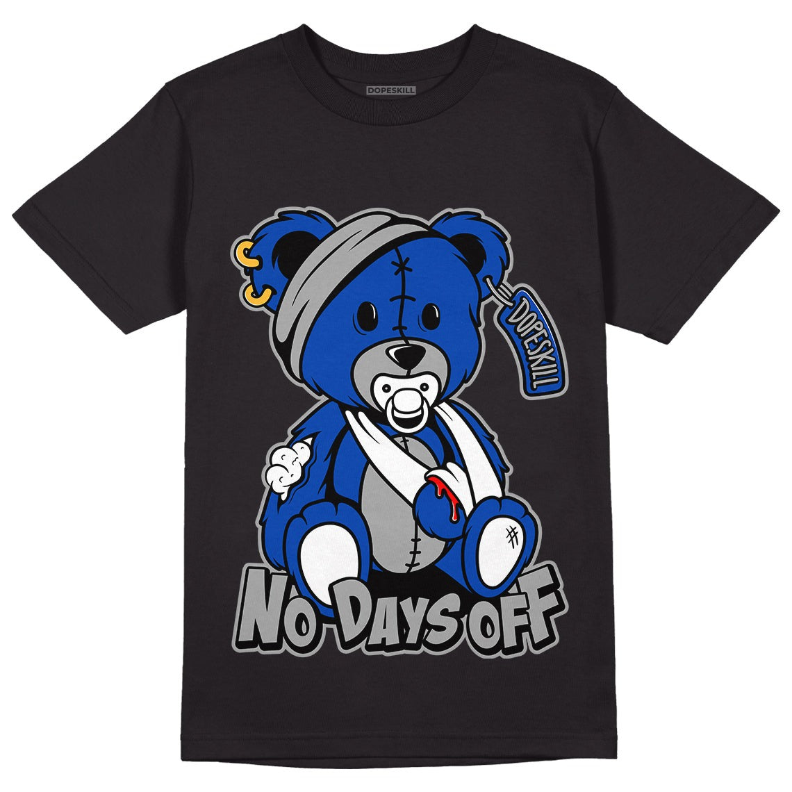 AJ 5 Racer Blue DopeSkill T-Shirt Hurt Bear Graphic