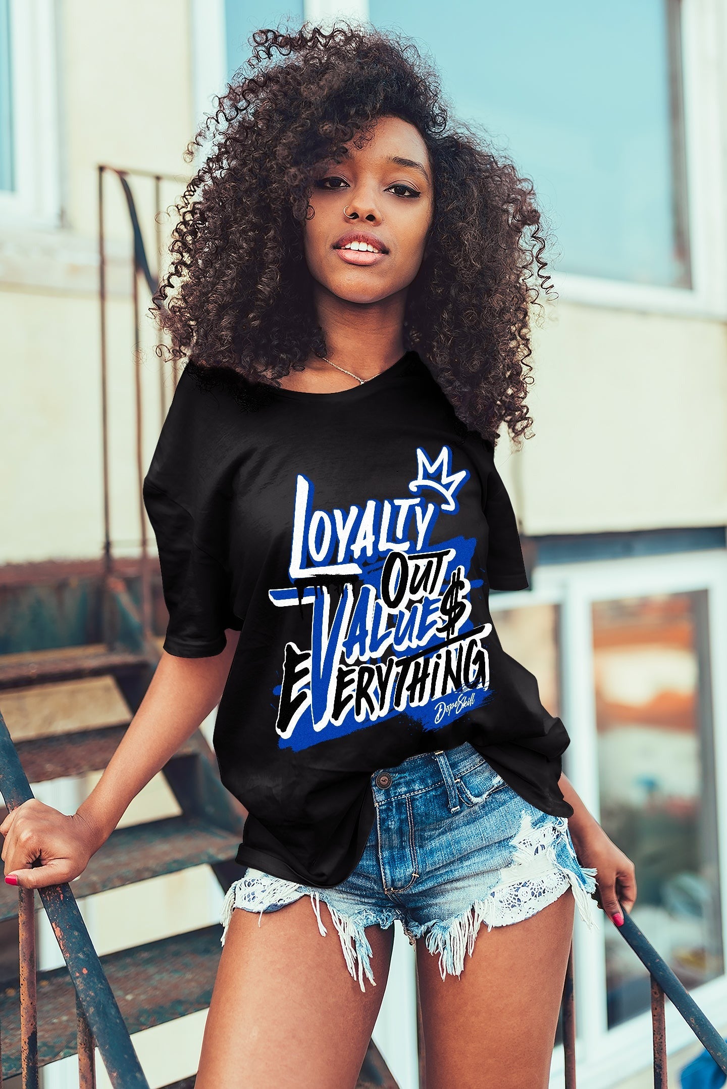AJ 5 Racer Blue DopeSkill T-Shirt LOVE Graphic